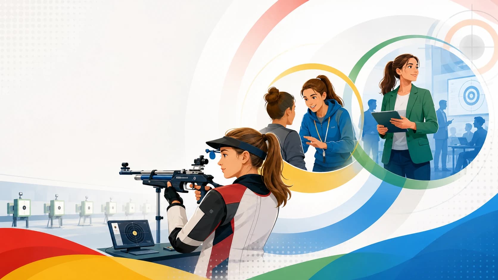 Young shooting athlete progressing towards coaching and sports leadership roles.